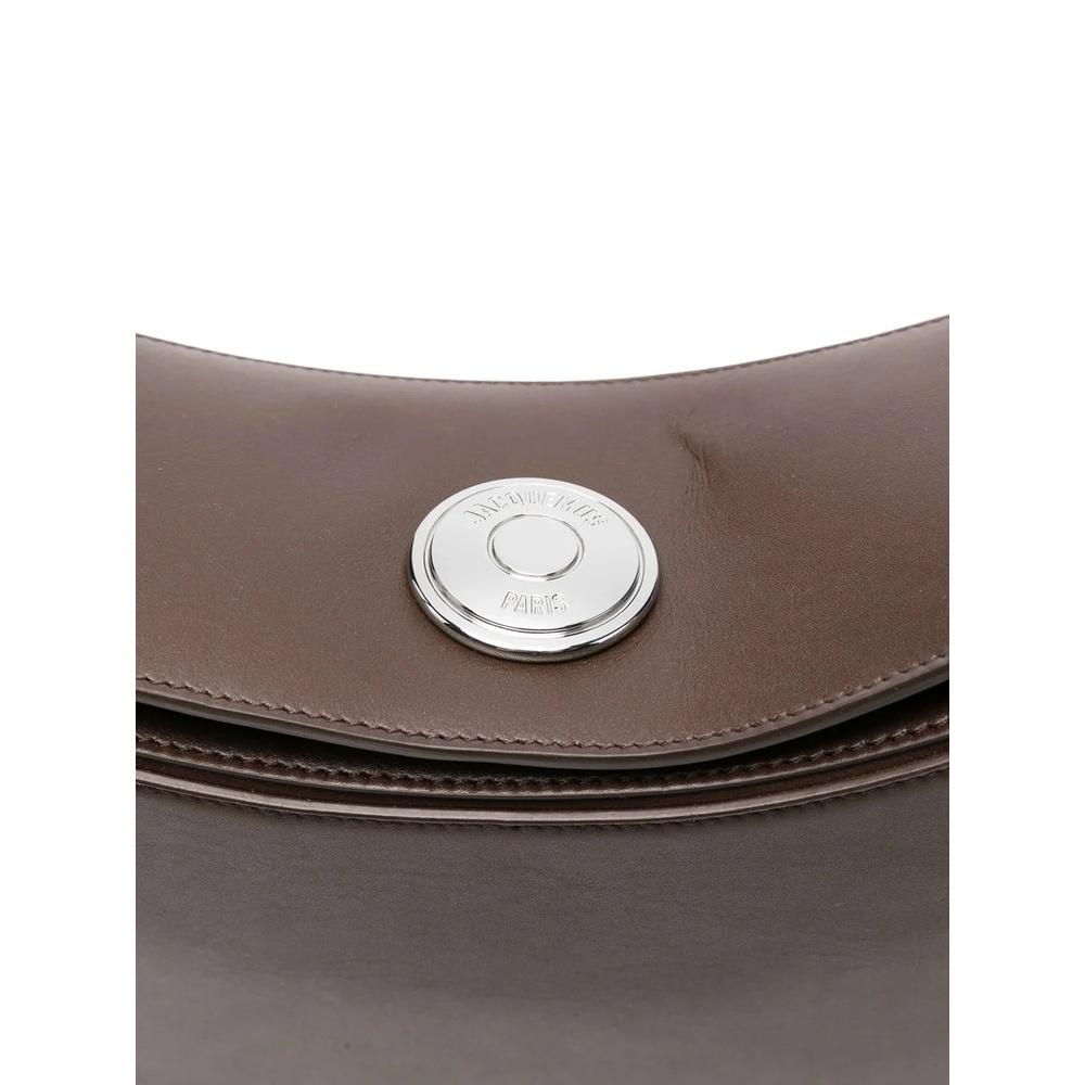 JACQUEMUS Ovalo Leather Shoulder Bag Black