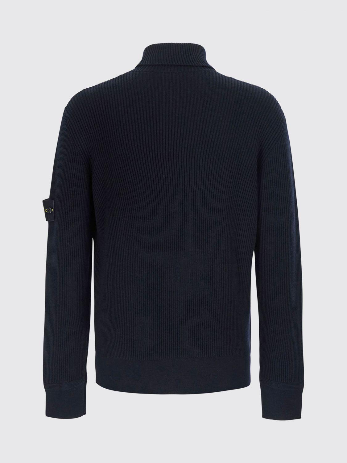 STONE ISLAND Black Wool Turtleneck Sweater