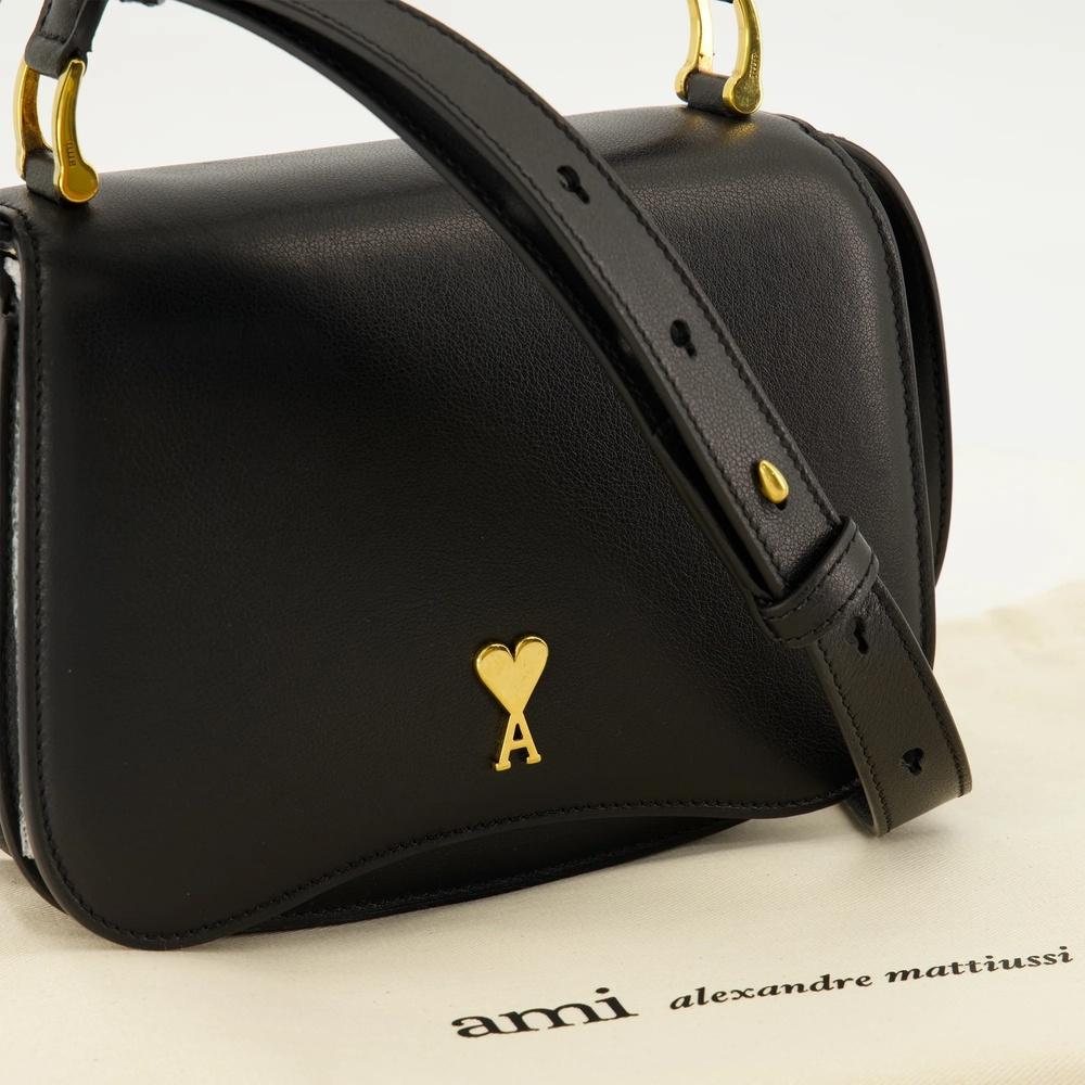 AMI Heart Logo Canvas Tote Bag Black