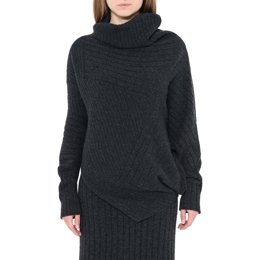 Stella McCartney Women's Asymmetric Knit Turtleneck Sweater 470684 1100