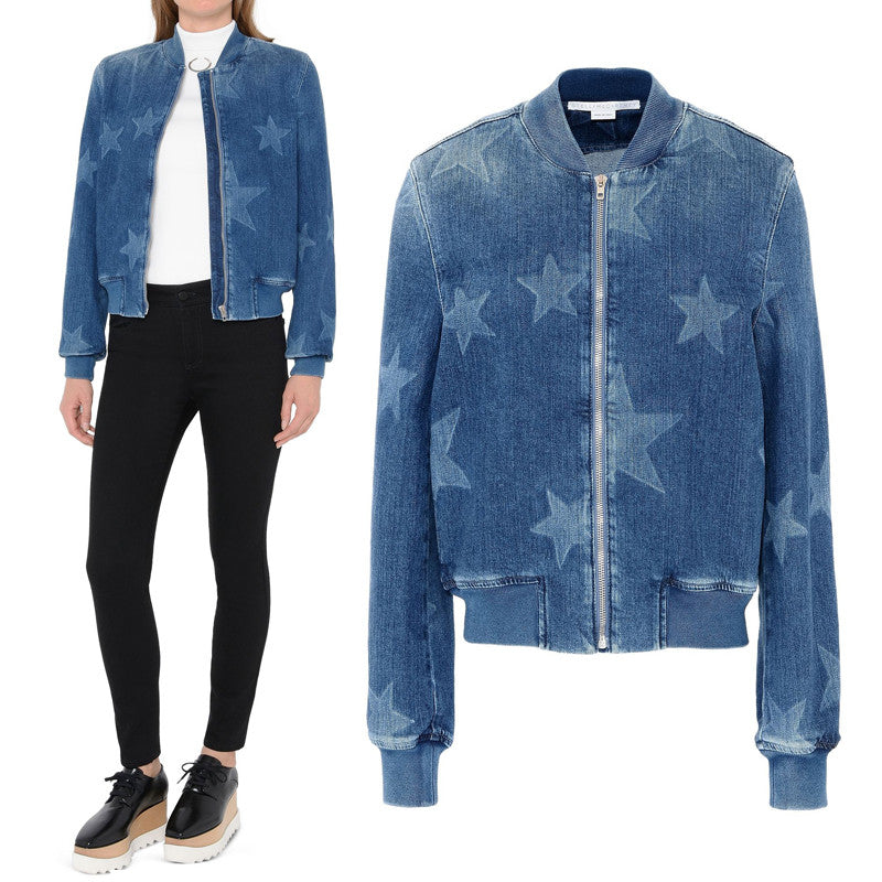 Stella McCartney Women's Star Print Bomber Jacket 461969 4011
