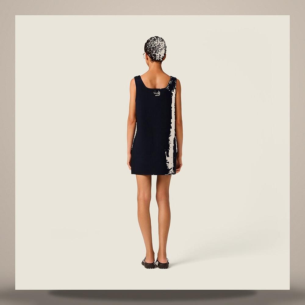 Miu Miu Waxed Double Wool Midi Dress MF6578 6471 F0008