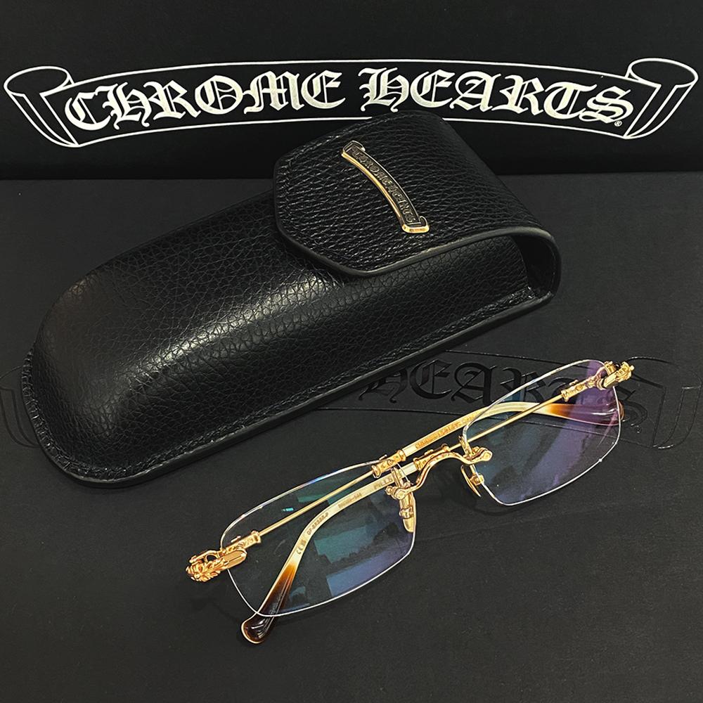 Chrome Hearts Gold Plate Brown Bone Brown Eyeglasses