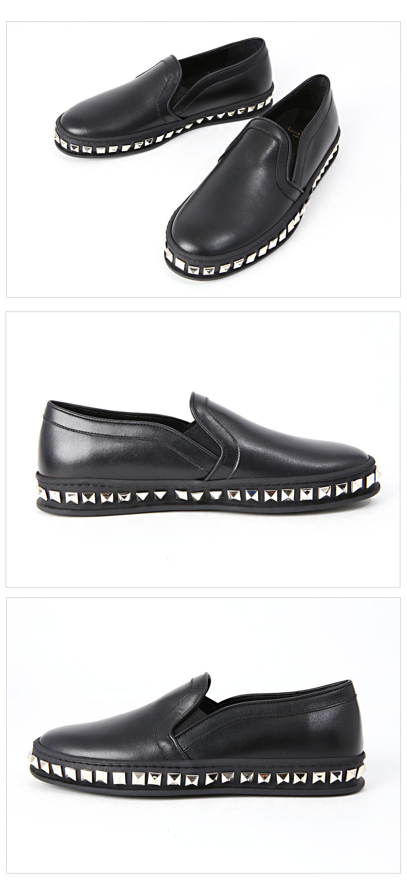 Louis Leeman Men's Adonis Studded Sole Slip-On Sneakers LL603T NENAR