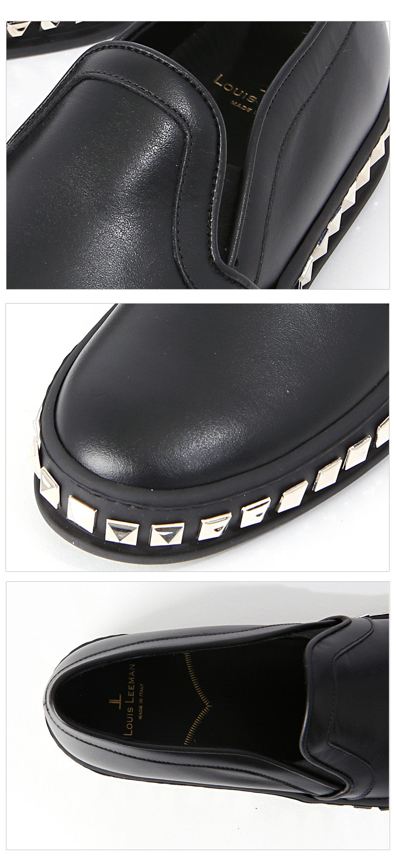 Louis Leeman Men's Adonis Studded Sole Slip-On Sneakers LL603T NENAR