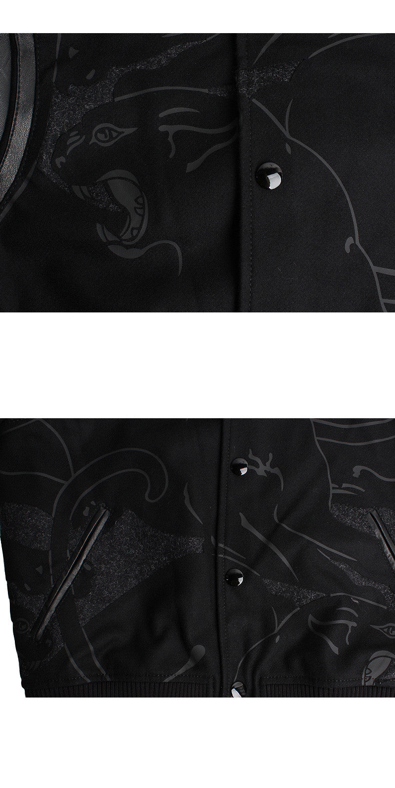 VALENTINO Men's Leopard Print Leather Wool Bomber Jacket NV3CI0344 EG G93