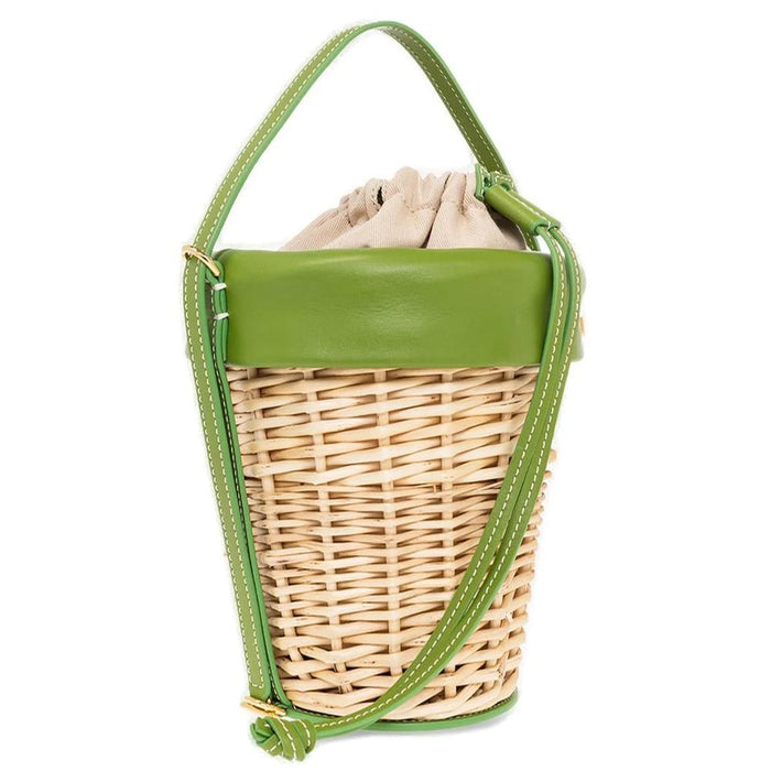 JACQUEMUS Le Panier Suede Bucket Bag Green Shoulder Bag