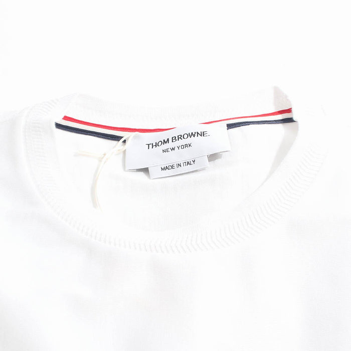 THOM BROWNE RWB Stripe Crewneck Short Sleeve T-Shirt White