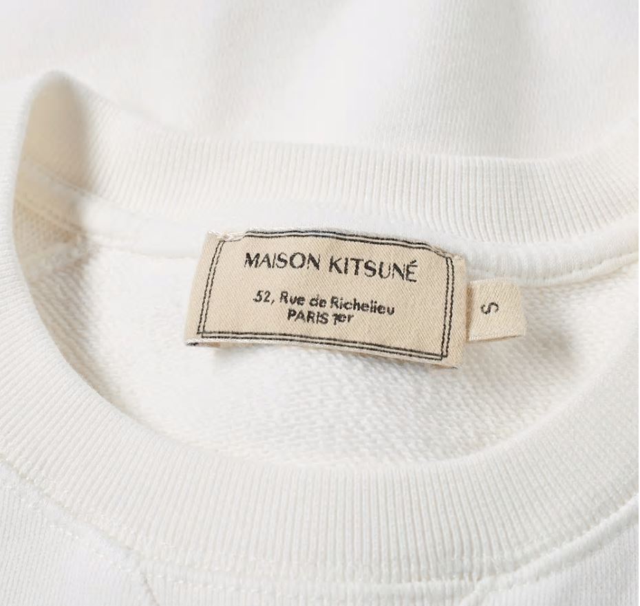 Maison Kitsune Parisien Logo Latte Men's Sweatshirt AM00301AT1503
