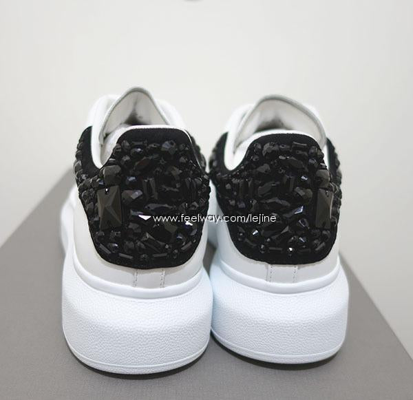 Alexander Mcqueen Crystal Embellished Oversized Sole Low Top Sneakers