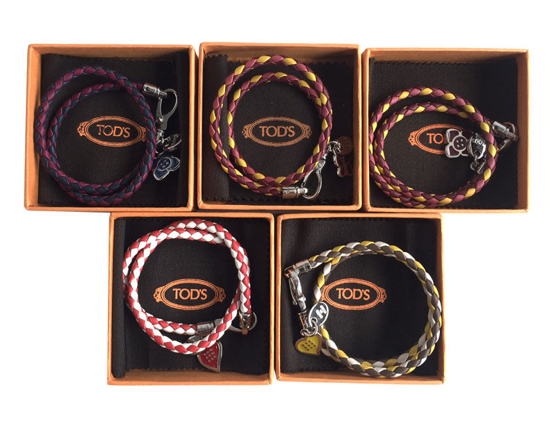 Tods Intrecciato Woven Leather Bracelet