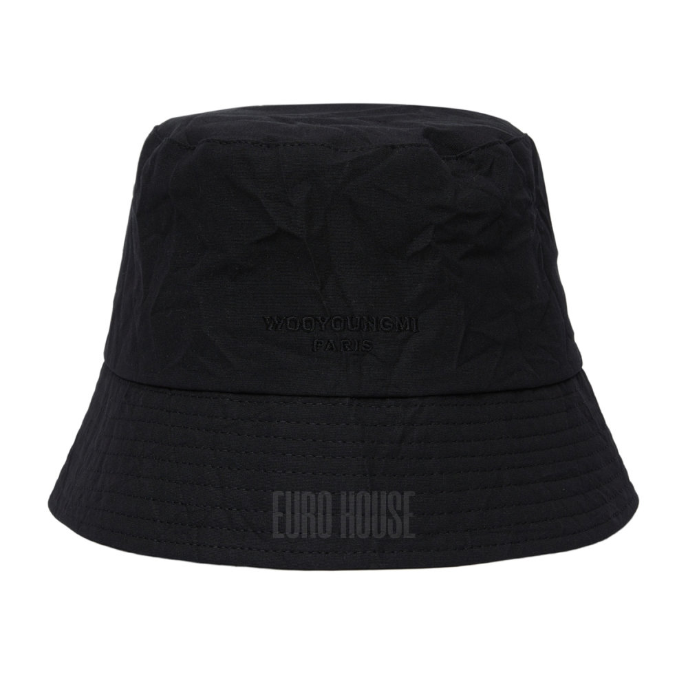 WOOYOUNGMI Crinkled Black Unisex Safari Bucket Hat W231AC53 929B