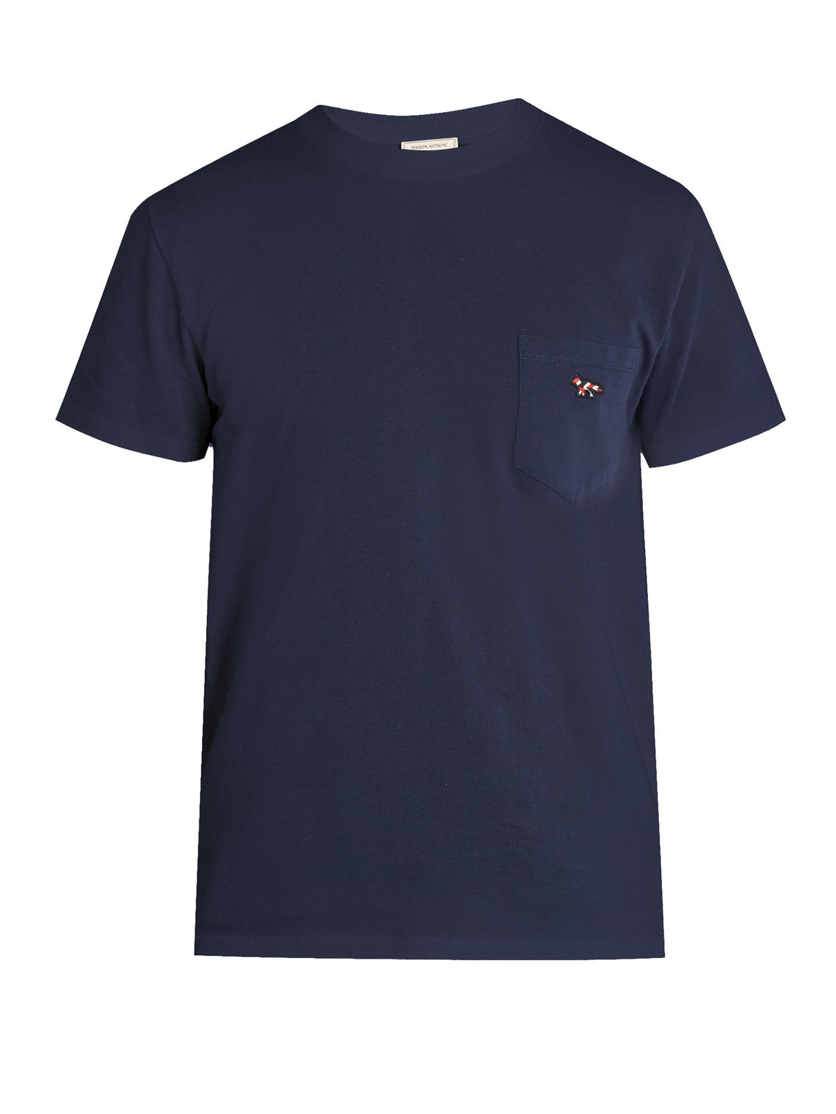 Maison Kitsune Men's Fox Patch Pocket T-Shirt Navy AM00114AT1515