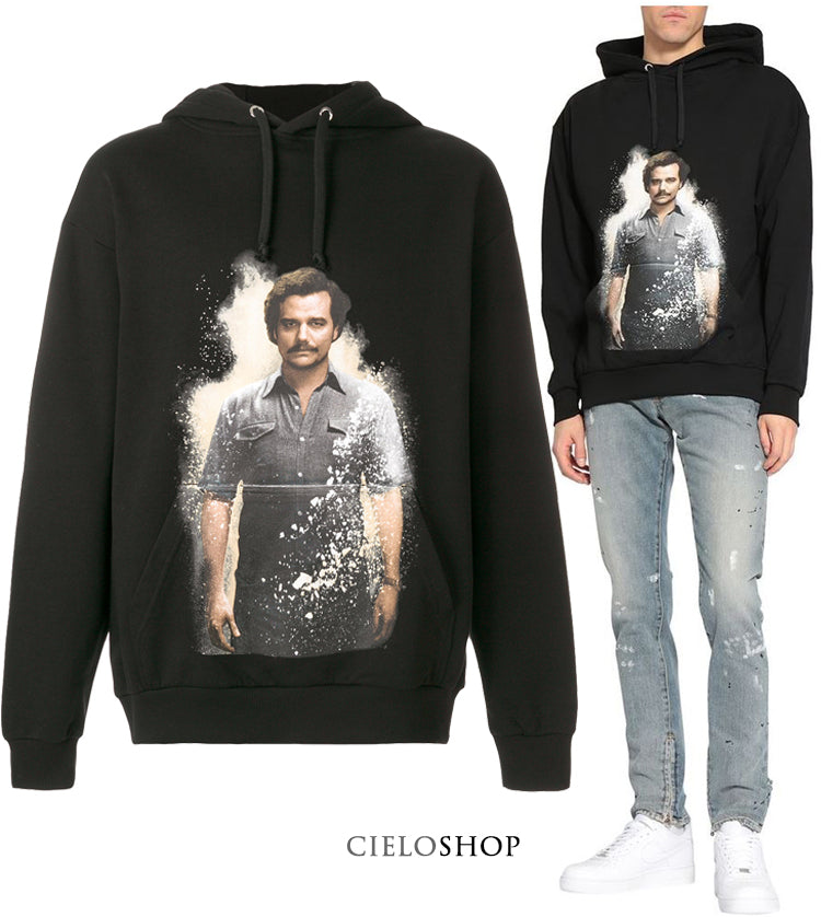 IH NOM UH NIT Pablo Print Men's Pullover Hoodie Black PABLO NUS18463