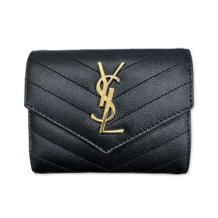 Saint Laurent Gold-Tone Cassandra Matelassé Women’s Bifold Wallet