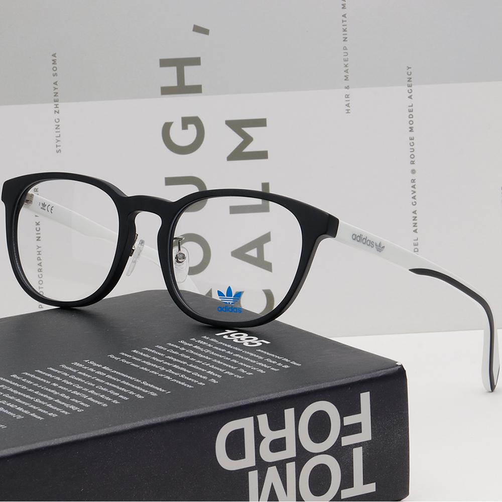 Adidas Matte Black Square Acetate Eyeglass Frames Unisex OR5014H 002