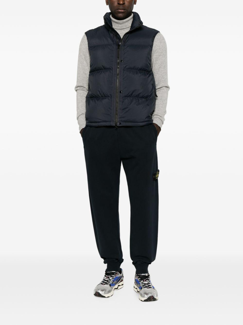 STONE ISLAND Black Nylon Down Vest