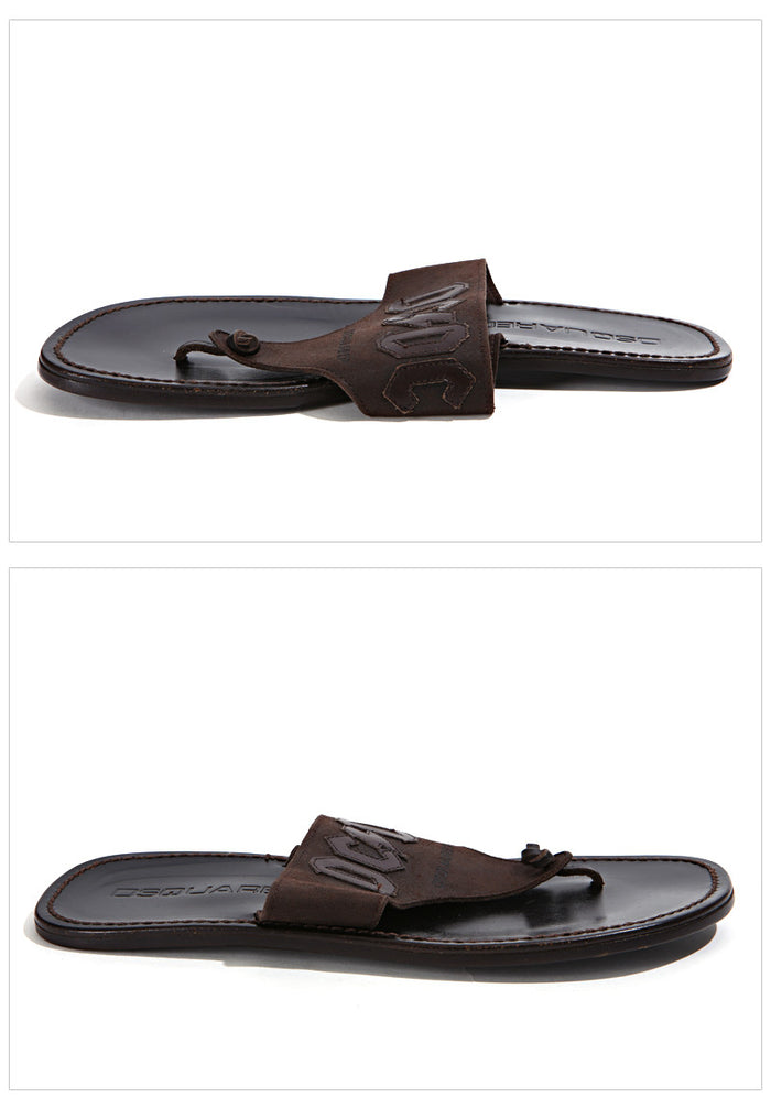 Dsquared2 Leather Flip Flop Sandals for Men