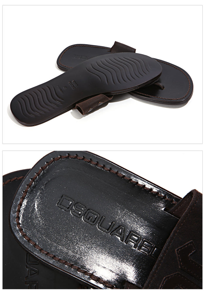 Dsquared2 Leather Flip Flop Sandals for Men