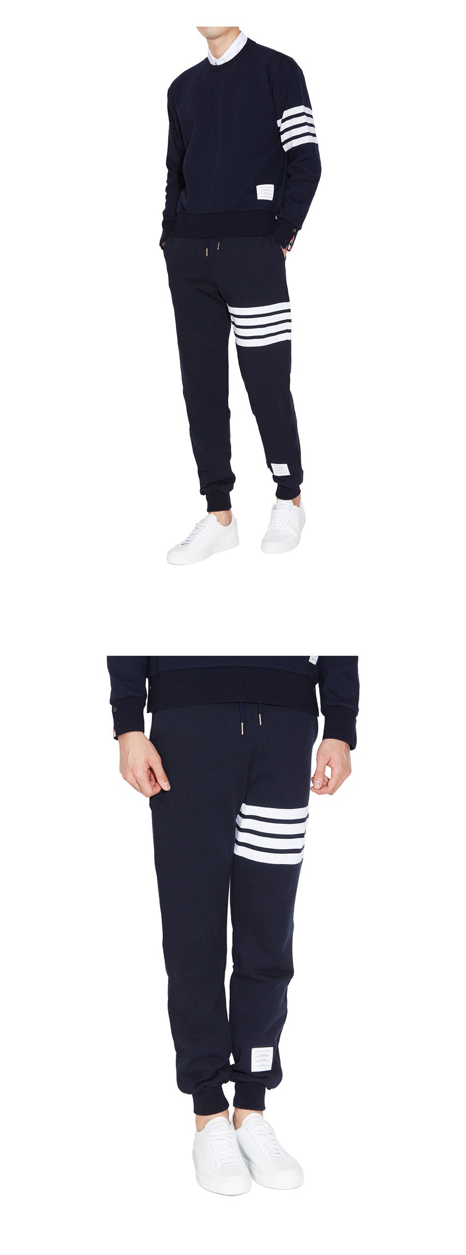 THOM BROWNE Navy 4-Bar Cotton Sweatpants Joggers Men