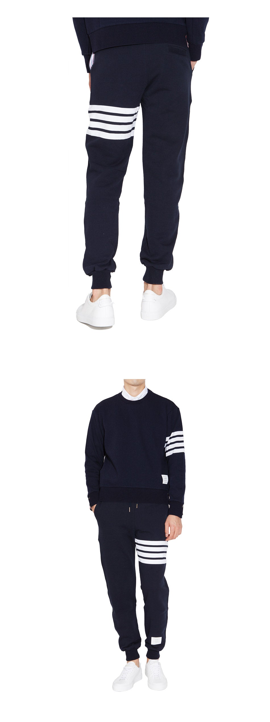 THOM BROWNE Navy 4-Bar Cotton Sweatpants Joggers Men