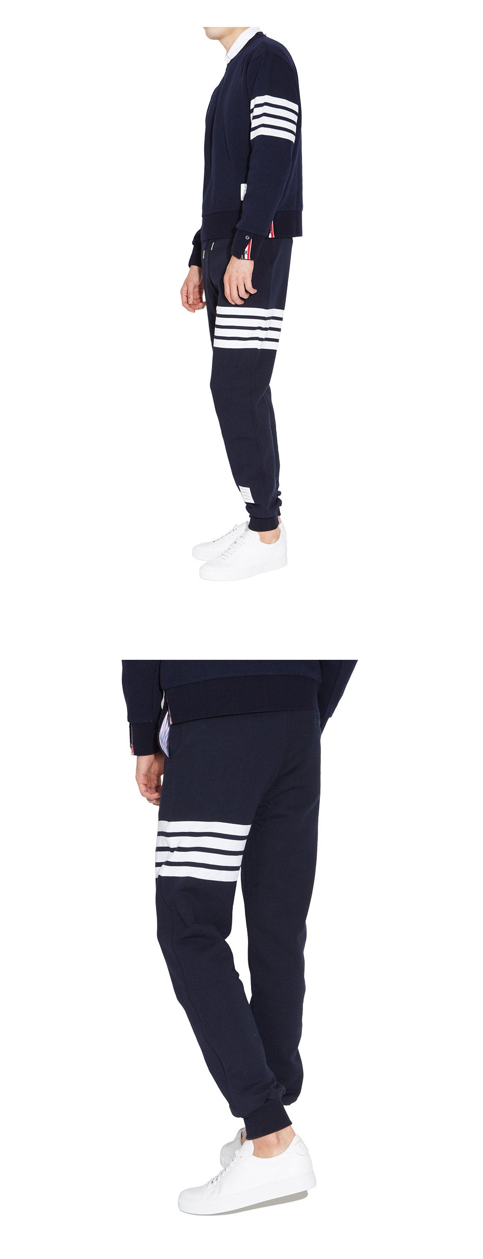 THOM BROWNE Navy 4-Bar Cotton Sweatpants Joggers Men