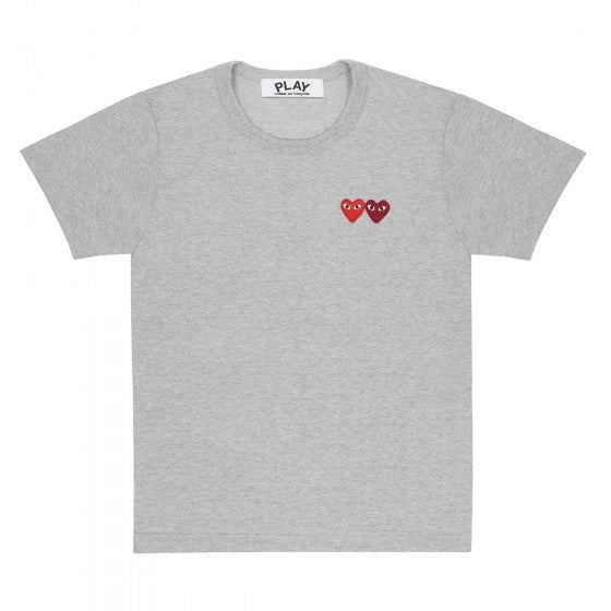 Comme des Garcons Double Heart Logo One-Point Men's Short Sleeve T-Shirt