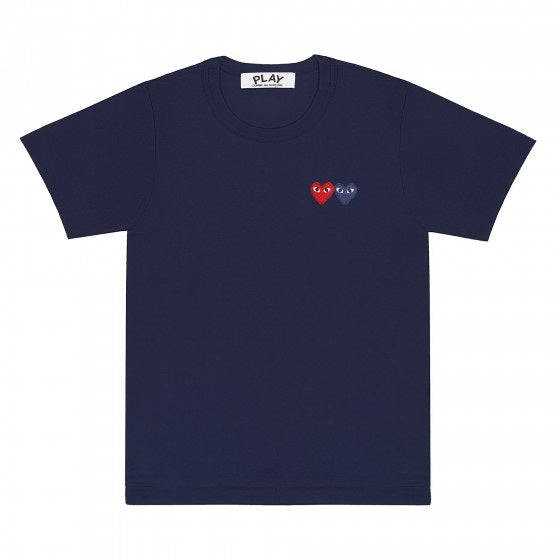 Comme des Garcons Double Heart Logo One-Point Men's Short Sleeve T-Shirt