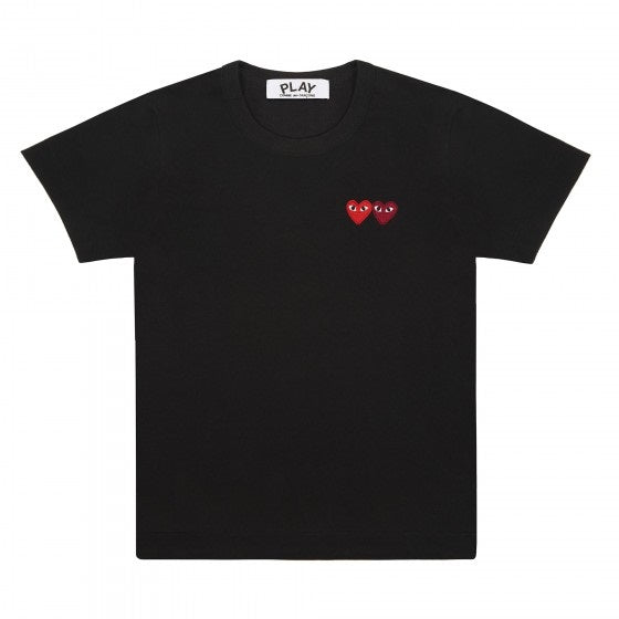 Comme des Garcons Double Heart Logo One-Point Men's Short Sleeve T-Shirt