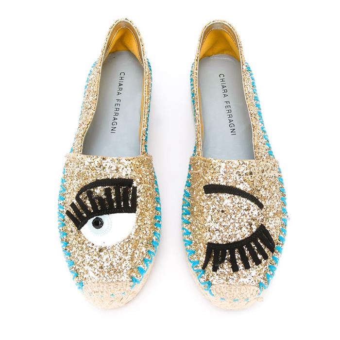Chiara Ferragni Glitter Espadrille Flats CF892