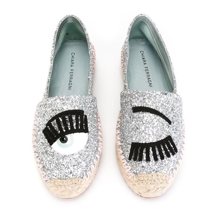 Chiara Ferragni Glitter Espadrille Flats CF895