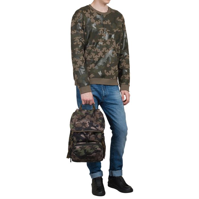 VALENTINO Camouflage Print Crewneck Sweatshirt for Men