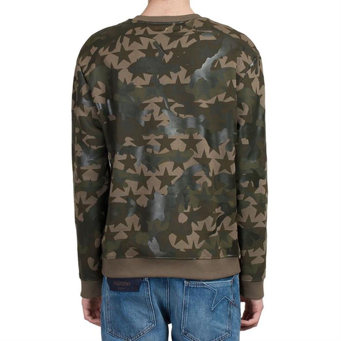 VALENTINO Camouflage Print Crewneck Sweatshirt for Men
