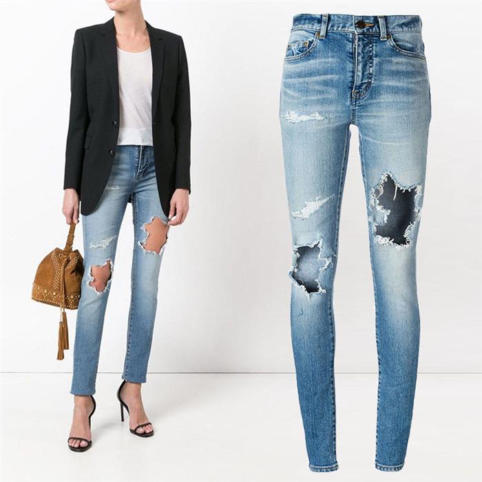 Saint Laurent Destroyed Skinny Jeans 454859 Y915O