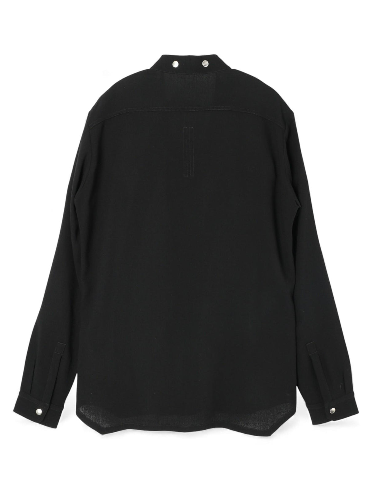 Rick Owens Wool Sable Larry Fogpocket Long Sleeve Shirt Black