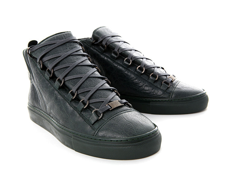 BALENCIAGA Men's Leather Arena High-Top Sneakers 326455 1225