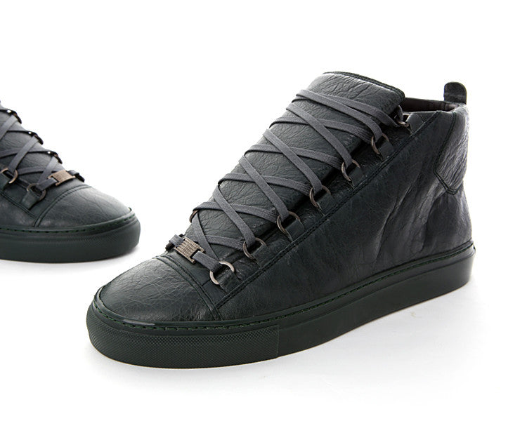 BALENCIAGA Men's Leather Arena High-Top Sneakers 326455 1225