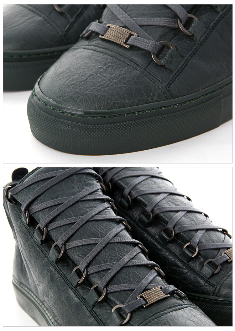 BALENCIAGA Men's Leather Arena High-Top Sneakers 326455 1225