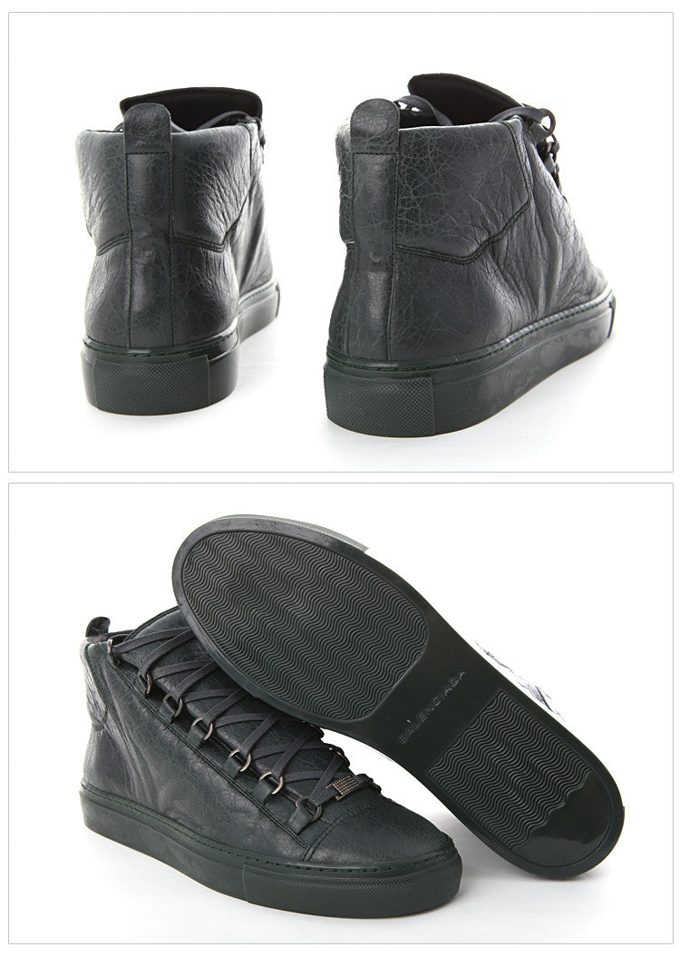 BALENCIAGA Men's Leather Arena High-Top Sneakers 326455 1225