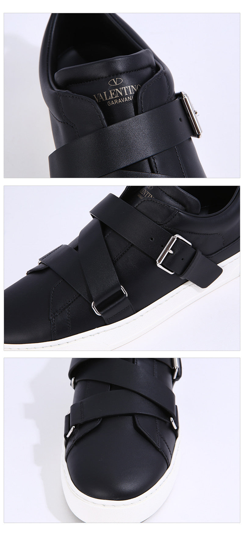 VALENTINO Adonis Men's Low-Top Belted V-Punk Sneakers 0A03 0NO