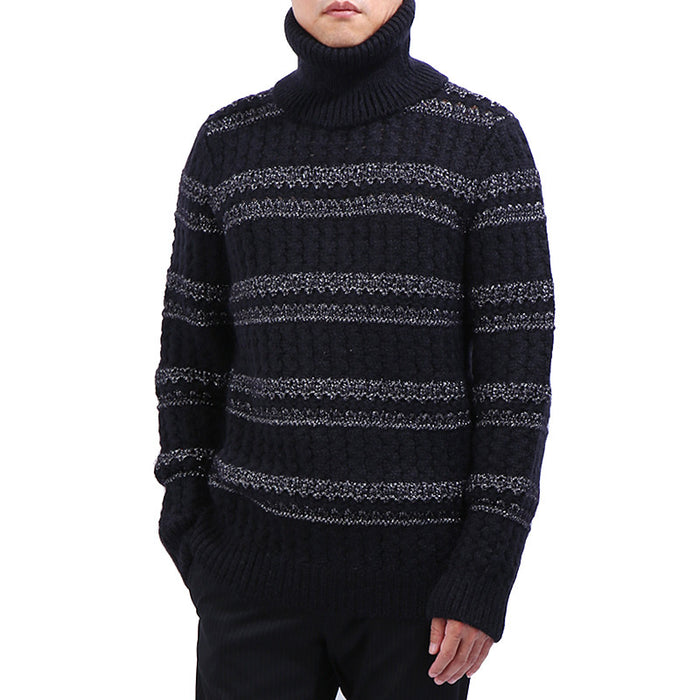 Saint Laurent Men's Striped Turtleneck Sweater 533427 YA2VW