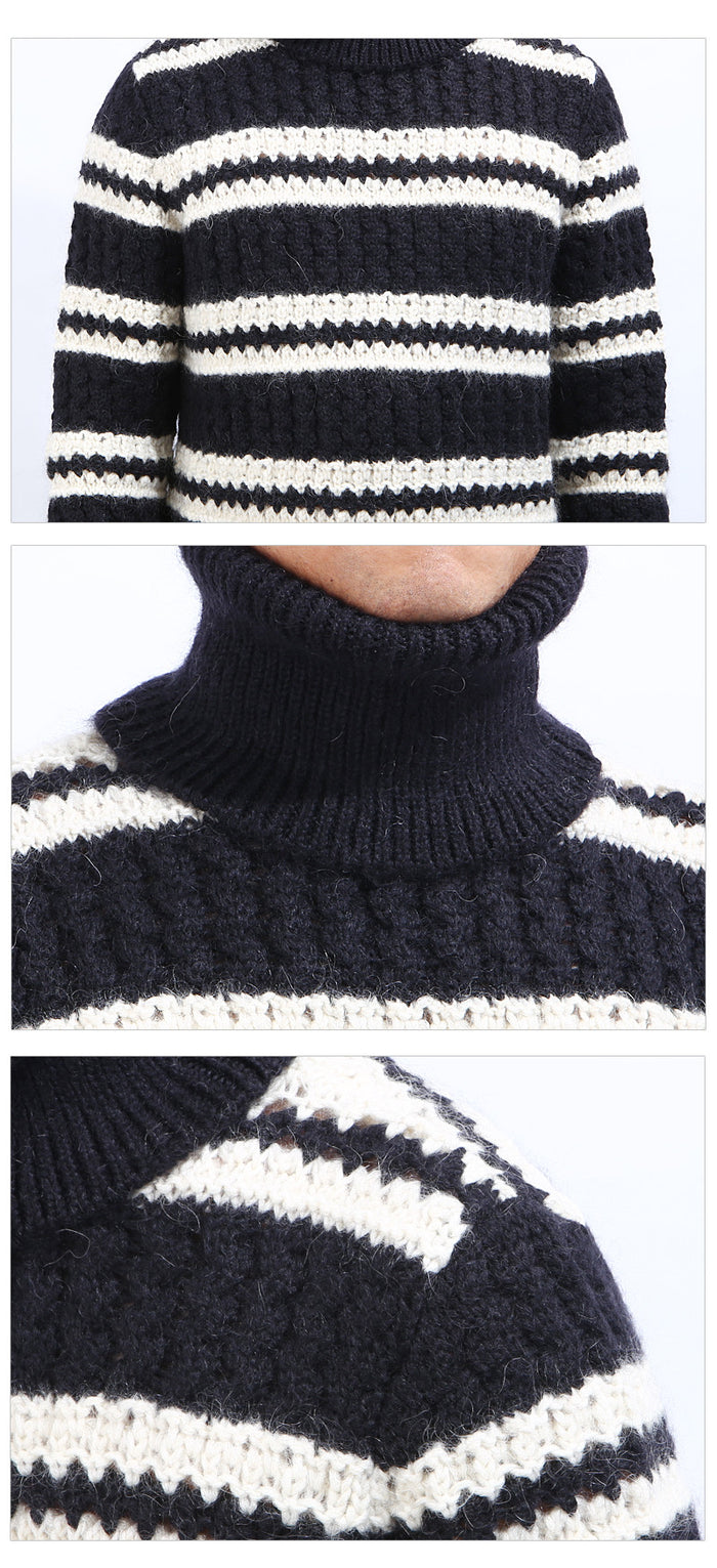 Saint Laurent Men's Striped Turtleneck Sweater 529656 YA2UH