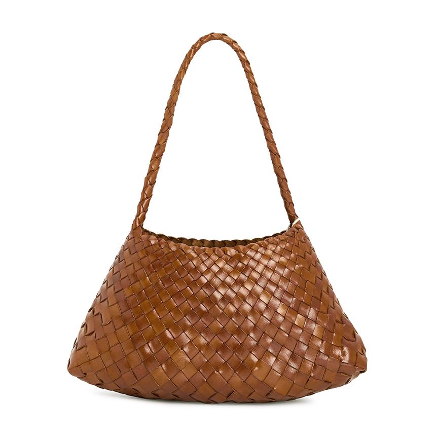 Dragon Diffusion Rosanna Woven Leather Tote Bag for Women 8943 TAN