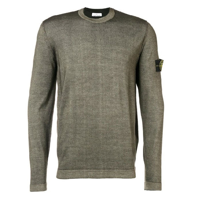 STONE ISLAND Wappen Logo Wool Crewneck Knit Sweater 571A8