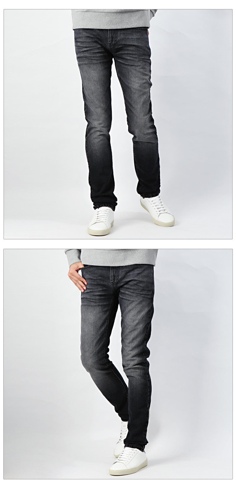 Saint Laurent Men's Black Wash Red Embroidered Denim Jeans 484610 1407