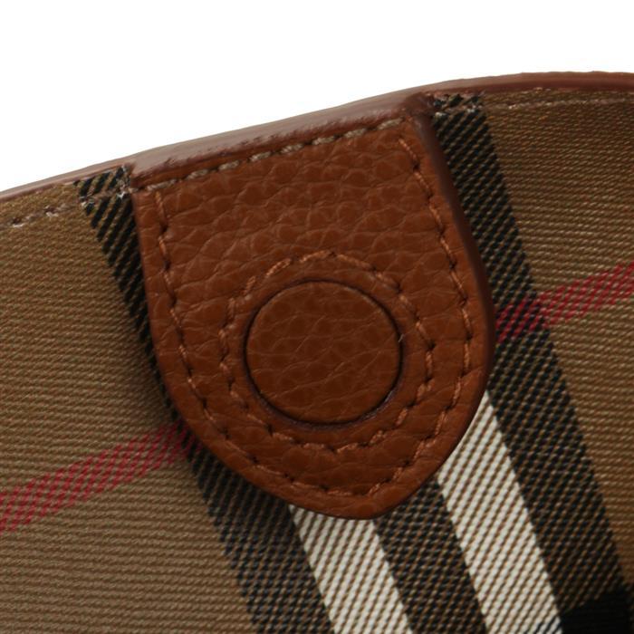 BURBERRY Double-Faced Inner Check Bucket Shoulder Bag