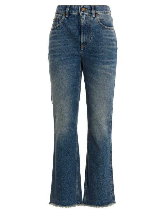 GOLDEN GOOSE Medium Wash Cropped Flare Denim Jeans