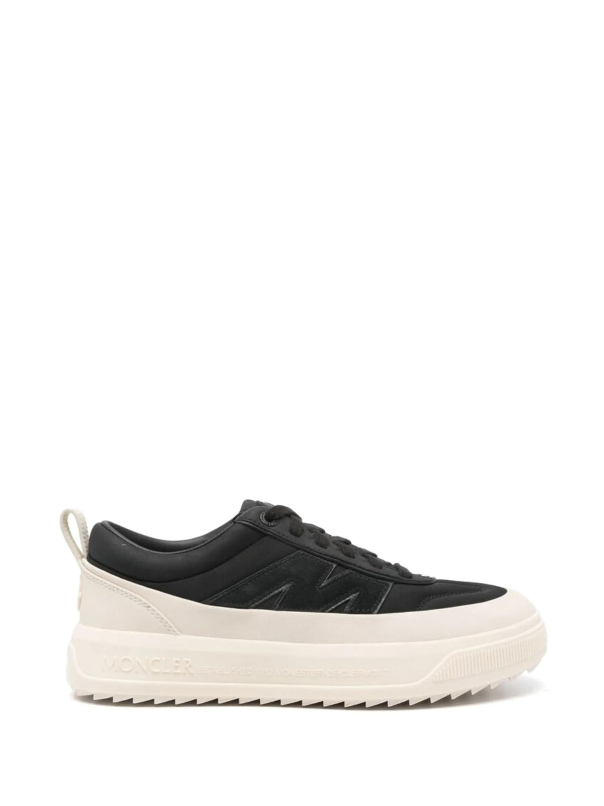 Moncler Black Leather Low Top Sneakers