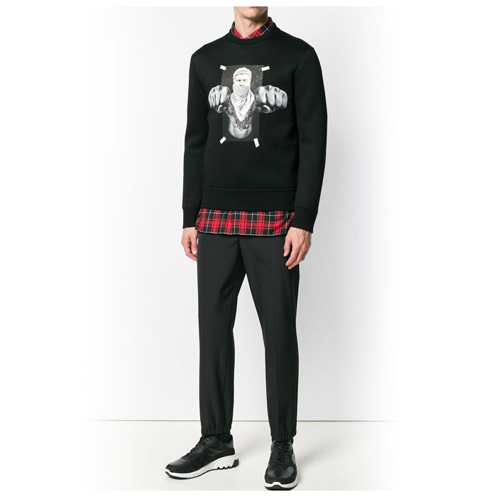 Neil Barrett Boxing Brutus Graphic Crewneck Sweatshirt Men's PBJS376B H555S 1414
