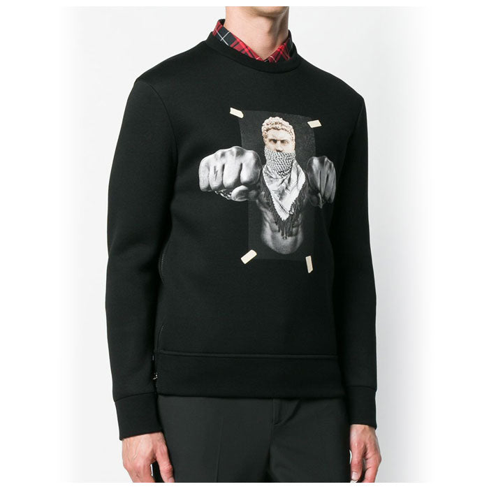 Neil Barrett Boxing Brutus Graphic Crewneck Sweatshirt Men's PBJS376B H555S 1414